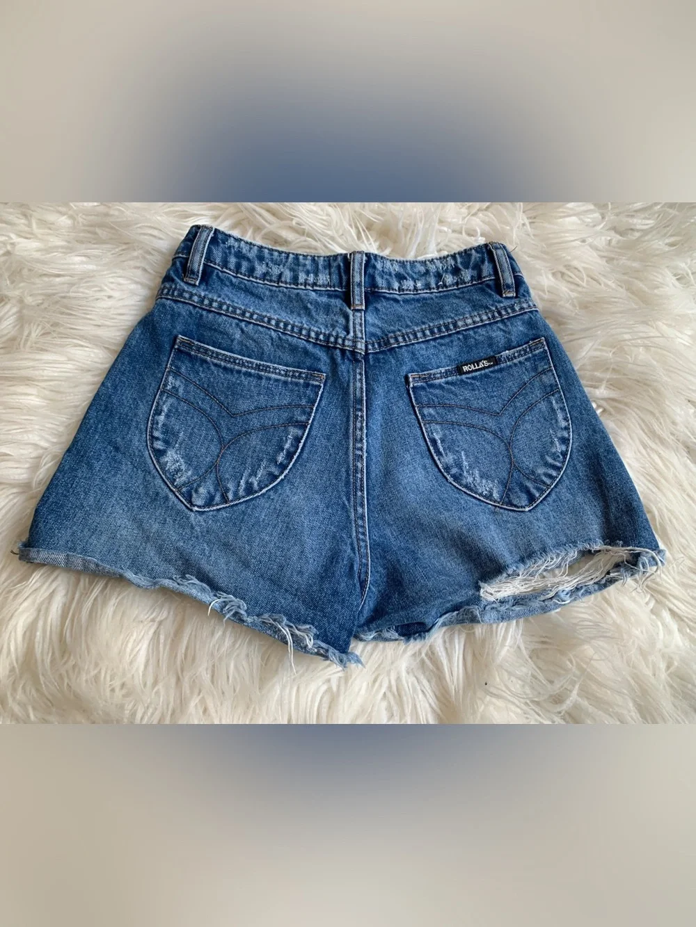 ROLLA'S Dusters High Rise Slim Jean Shorts Blue Size 24